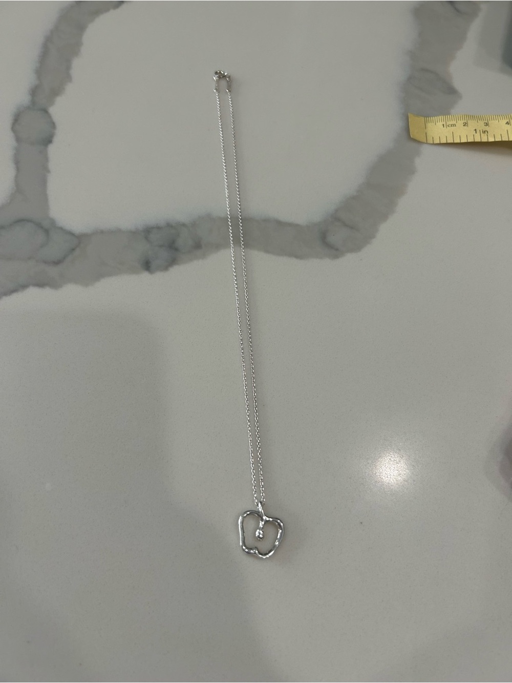 Tiffany & Co. Silver Apple Heart Necklace